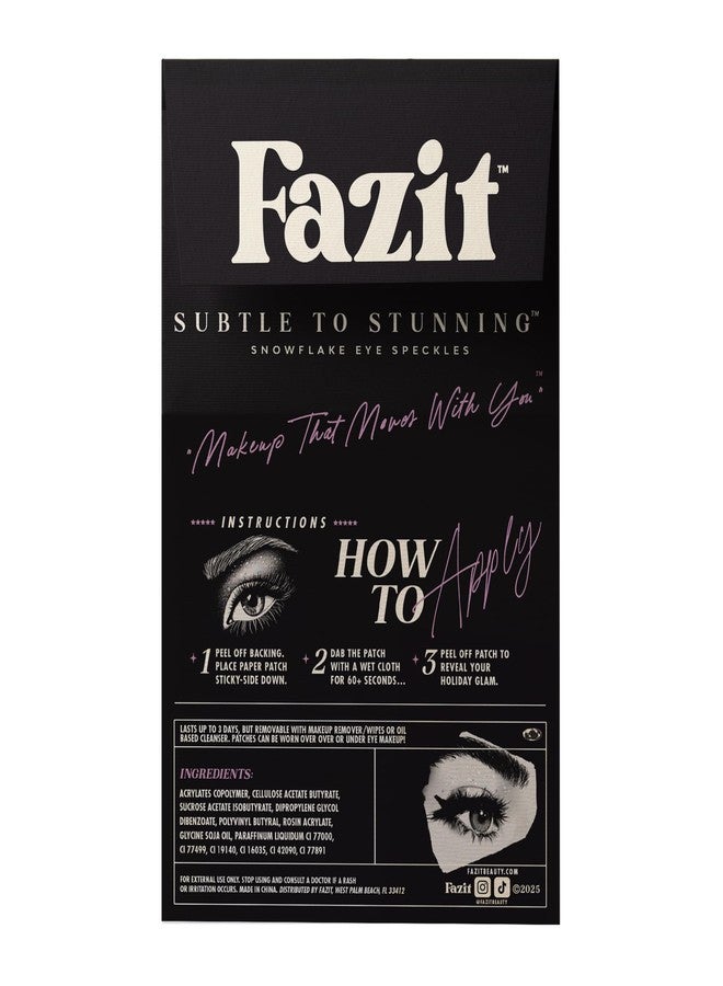 Fazit Makeup Patches - Snowflake Eye Speckles - Glow Up Make-Up Patches - Cute Glitter Makeup Accessories for Women - Cosmetic Glitter for Face - Image 2